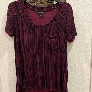 Small - burgundy- black stripes - rock & republic -